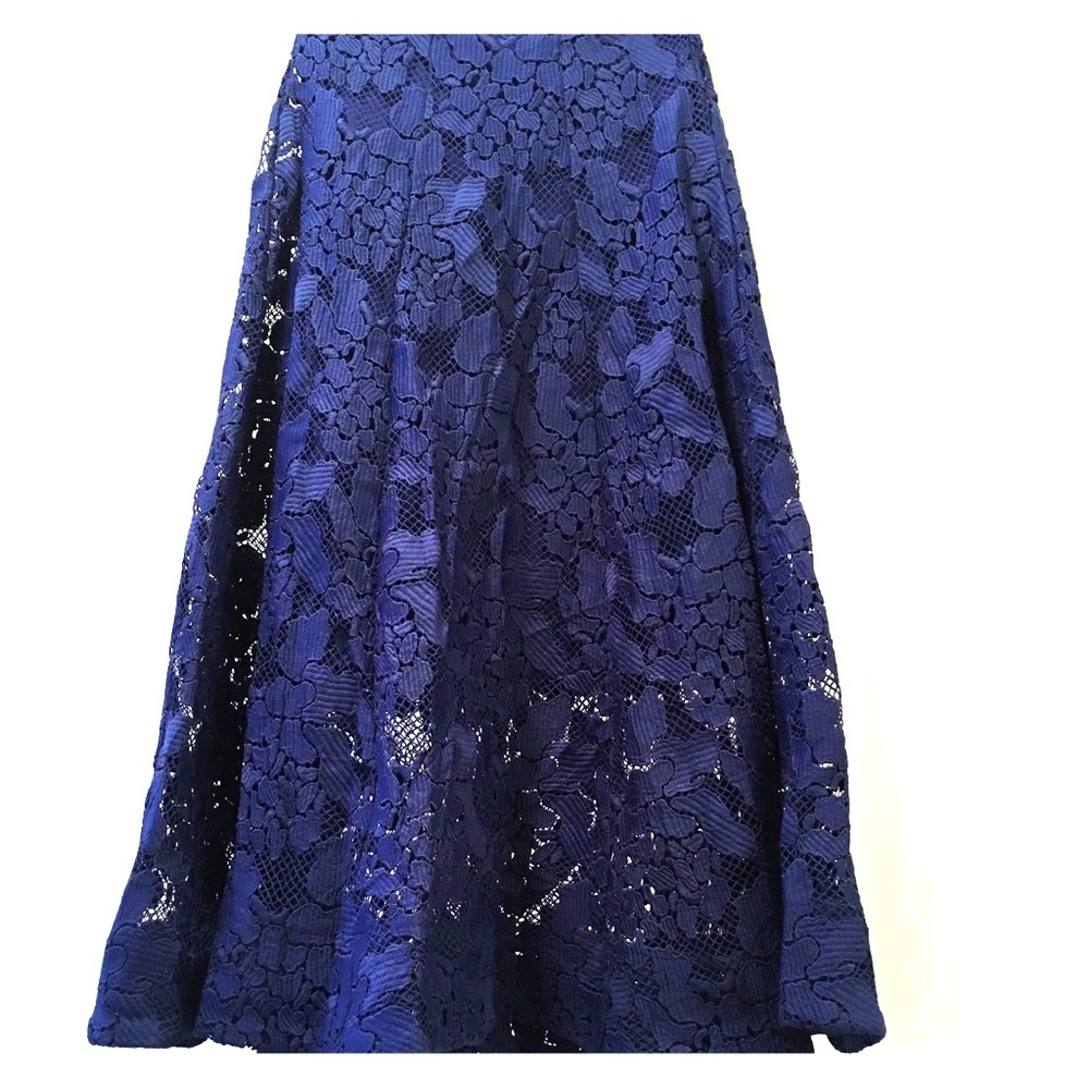 Blue Lace Midi Skirt